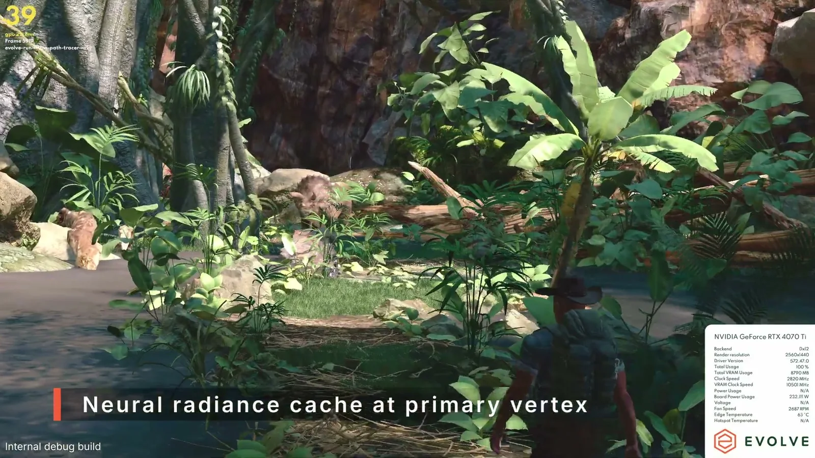 Neural radiance cache at the primary vertex, from our Evolve capture. Internal debug build.
